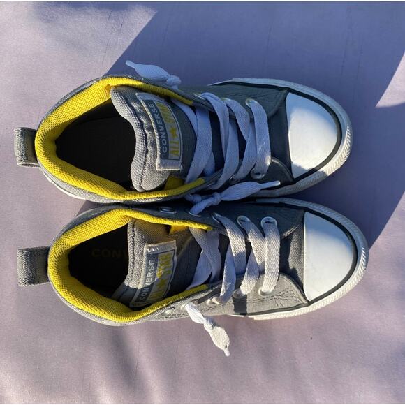 Converse Chuck Taylor All Star Street Mid All Star Grey/ YellowYouth Size 12 - Picture 7 of 8